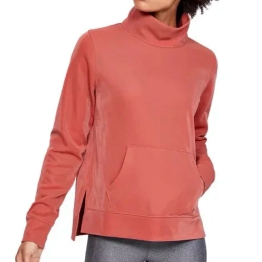 Under Armour Women's Cowl Neck Shimmer Coral Sweater Size M